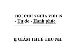 Miễn Giảm Thuế Thu Nhập Cá Nhân 2023